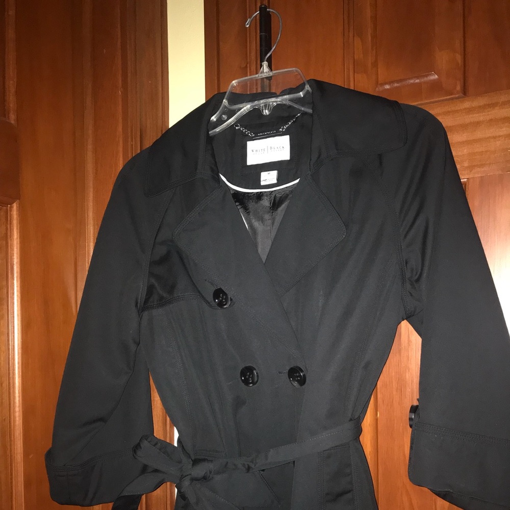 WhiteHouseBlackMarket Black Trench Coat Sz-Med